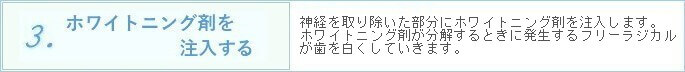 3.ホワイトニング剤を注入する