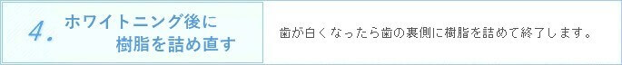 4.ホワイトニング後に樹脂を詰め直す