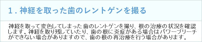 1.神経を取った歯のレントゲンを撮る